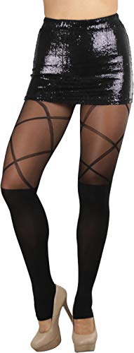 Image of ToBeInStyle Women's Single Floral Lace Fishnet Tights Footless & Stirrup Design
