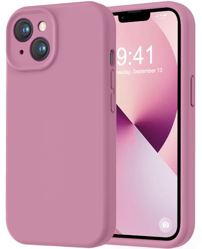 Image of LOVE 3000 Designed for iPhone 13 Case, Premium Silicone with [Camera Protection] [Soft Anti-Scratch Microfiber Lining] Shockproof Protective Case for iPhone 13 Women Men Girls 6.1 inch, Lavender Purple