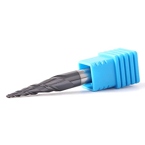 Schaftfräser,CNC Router Bits, Schwarze Beschichtung HRC60 konischer Kugelfräser Wolfram-Vollhartmetall 4 mm 6 8 mm beschichteter Schaftfräser CNC-Fräser Gravurbit 75/100L (Größe: R0.75X20.5XD4X50L) (