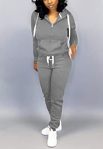 Image of Mrskoala 2 Piece Outfits Lounge Jogging Suits for Women Sweatsuit Tracksuit Long Sweatpants Set