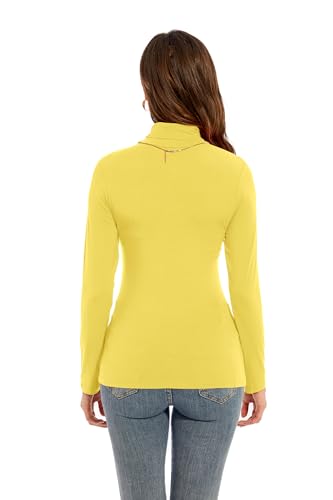 Image of Womens Long Sleeve Turtleneck T-Shirts Casual Lightweight Slim Fit Cozy Base Layer Top