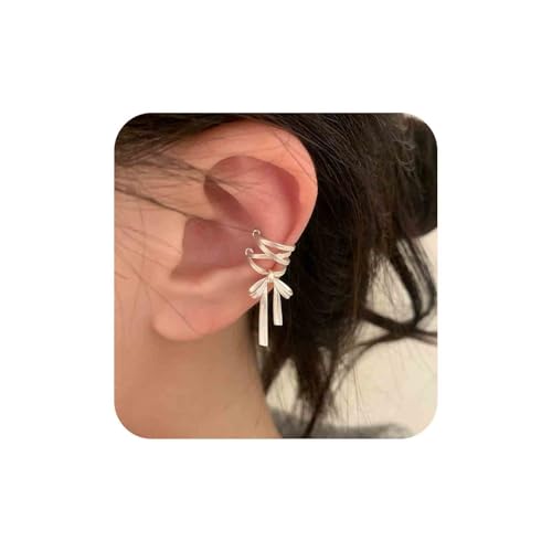 Aneneiceera Boucles D'oreilles Boho Avec Noeud Papillon Boucles D'oreilles Cartilage Noeud Papillon Ruban Vintage Boucles D'oreilles Non Percées Boucles...