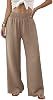 Pantalón de Pierna Ancha para Mujer de Cintura Alta con Bolsillos, Casual 4