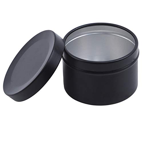 JINLL Mini Boîtes À Café Rondes En Métal Avec Sucre De Thé, Boîtes De Rangement Pour Café, Boîtes Scellées Avec Couvercles Hermétiques, Pour Sucre En Grains De Café En Vrac, Noir