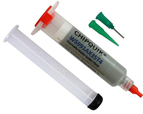 Image of Chip Quik WS991AX35T4 Thermally Stable Solder Paste WS (Water-Soluble) Sn63 /Pb37 T4 (35g syringe)