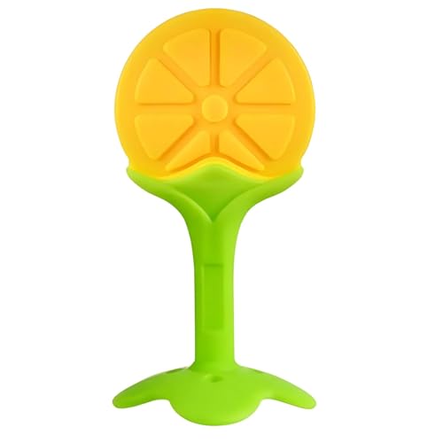 Image of Baby Tree and Fruits Shape Teether Teething | Natural Organic Freezer Safe for Newborn Infant, Babies | Silicone BPA Free | Gum Pain Relief 3D Soother Set (Pack of 1, Orange)