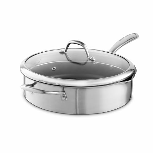 Good Food in Partnership with Tower Tri-Ply 28cm Multi-Pan with Tempered Glass Lid, Pouring Lips, 10x Stronger Superior Ceramic Coating, Induction Compatible, Stainless Steel