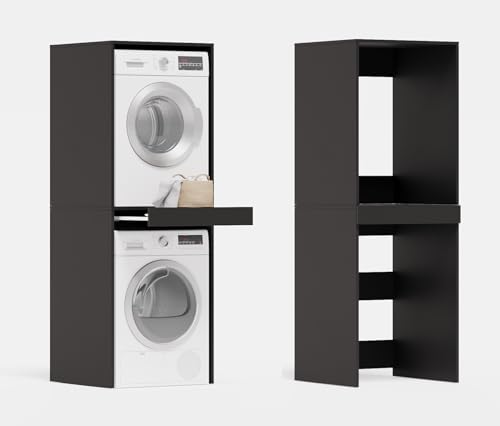 PLATAN Room Lavatrice asciugatrice con ripiano estraibile • Armadio sovrapiano