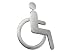 Symbol Sign Wheelchair Toilet Acrylic Adhesive-THREE TO ONE Handicap Wall Decal Sign for Unisex Bathroom Restroom Door Symbol Silver