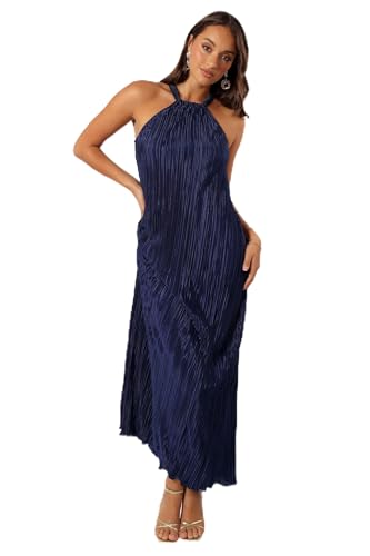 Image of Petal & Pup Women's Melody Plisse Halter Maxi Dress