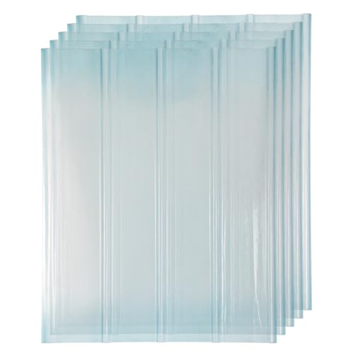 Vkechh Lot de 5 plaques trapézoïdales ondulées transparentes 90 x 120 cm FRP - Plaques en tôle ondulée de 2 mm - Pour toit, plaques profilées, trapèze