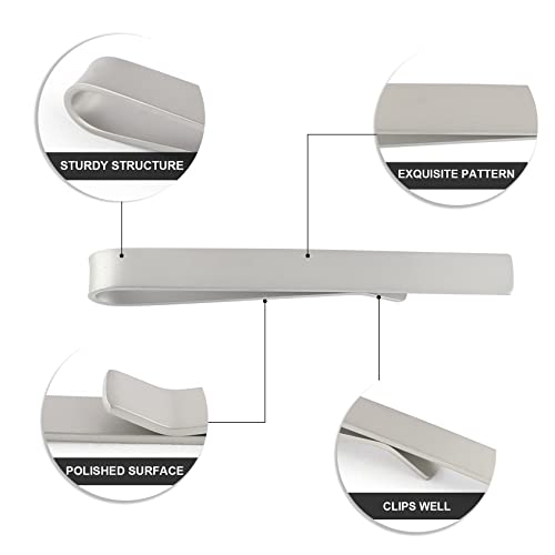 Roctee Skinny Tie Bars For Men 1.97 Inch, 3 Pack Stainless Steel Tie Clips Tacks Pins With Matte Gold Silver Black 3 Tone Suitable For Small Ties Neckties Men Jewelry Accessories For Business #TOP2