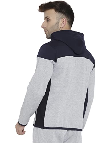 Image of CHKOKKO Men Winter Sports Running Zipper Stylish Jacket Grey 3XL