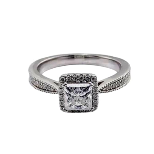 Bague de fiançailles moissanite ronde argent 925 RNG-1778