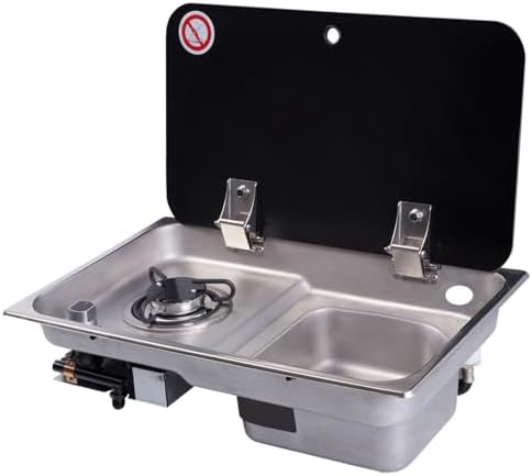 2 Burner Gas Rv Cover, RV Cooktop Stove with Tempered Glass Lid |...