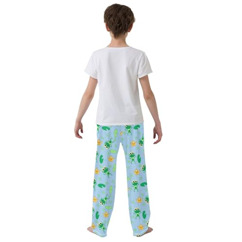 ZZKKO Cute Frogs Crown Boys Pants for Kids Jogger Pants with Pockets S-XL3