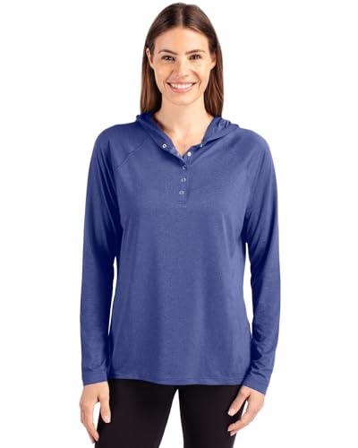 Chemise à capuche femme pour balades et détente Bleu S