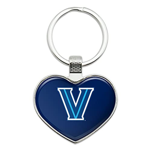 Villanova University Primary Logo Keychain Heart Love Metal Key Chain