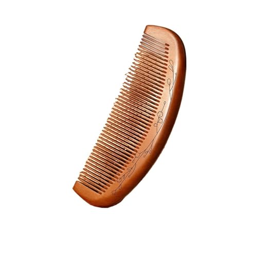 Peigne à cheveux en bois traditionnel en pêche et santal authentique
