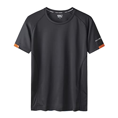 Camiseta deportiva para hombre, transpirable, de secado rápido, para formación, tallas grandes L-9XL, Negro , XXXXL