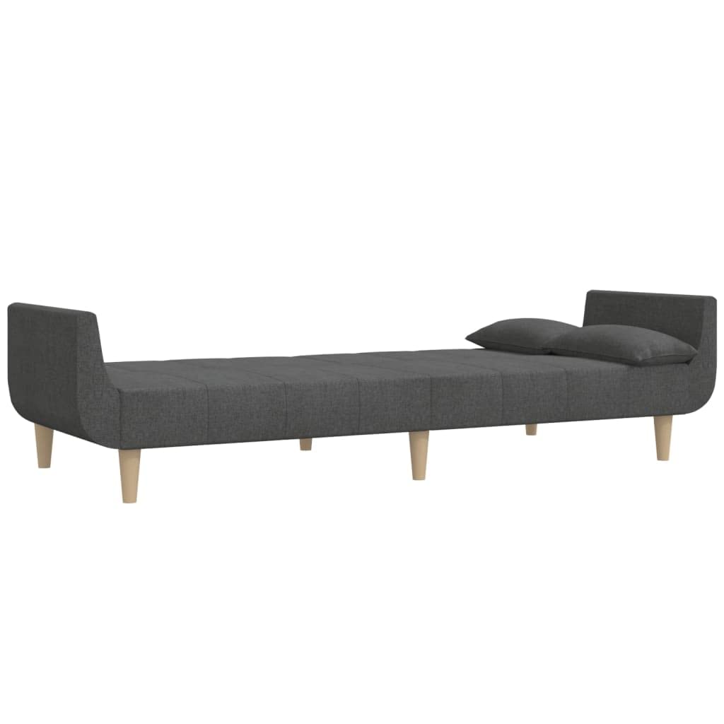 Hothingwell Sofa 2-osobowa ciemnoszara z 2 poduszkami