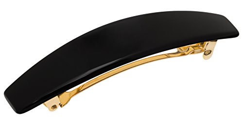 France Luxe Oblong Barrette, Black