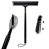 Eahwey Window Squeegee with Flip-Head, 16-59' Telescopic Pole & 30% Thicker Blade - All-in-One Scrub and Dry System for Shower, Car, and Windows
