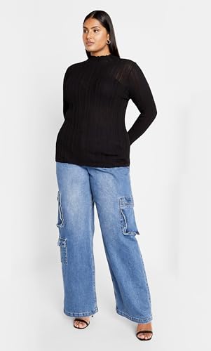 Image of City Chic Women's Plus Size Crinkle Knit Sweater