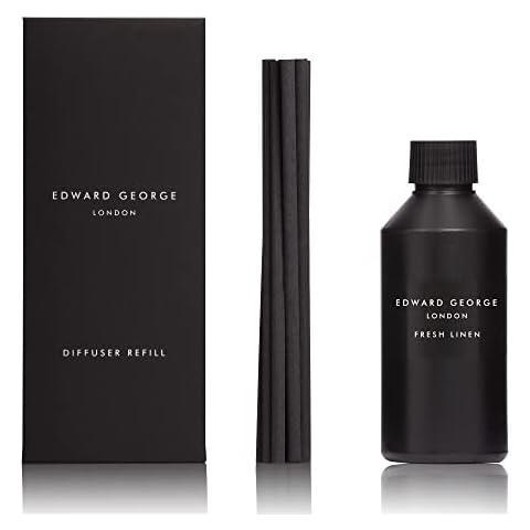 Fresh Linen Scent Luxury Reed Diffuser Refill Edward George London, 250 ml Extra Strong Cover