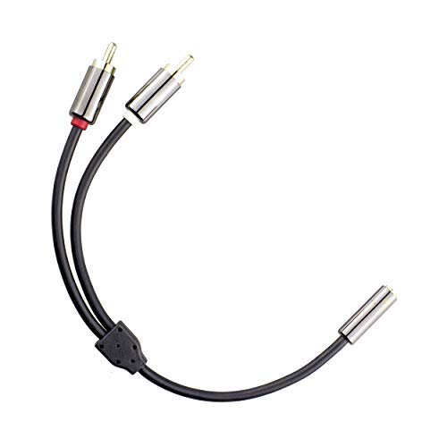 khadasBalanced-RCA Cable - Black RCA to 3.5mm Audio Interconnect for Pro and Home Audio Gear
