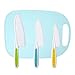 4 Pezzi Set di Coltelli da Cucina per Bambini Coltelli di Sicurezza per Bambini con Tagliere Coltello da Cucina in Plastica per Bambini Cottura