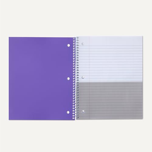 Image of Amazon Basics Wide-Ruled Spiral Notebooks with Poly Cover, 8 inch x 10.5 inch, 100 Sheets, Radiant Orchid, 3-Pack