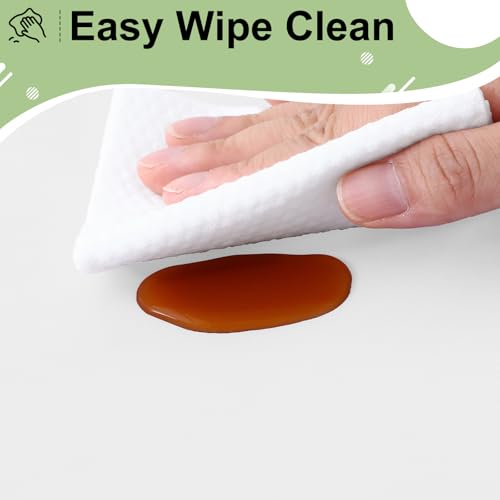 Image of misaya 12 Packs Disposable Plastic Table Cloth, 84 inch Round Waterproof Tablecloth, Leakproof & Sturdy Decorative Table Covers for Picnic, Party, Outdoor and Back to School, White