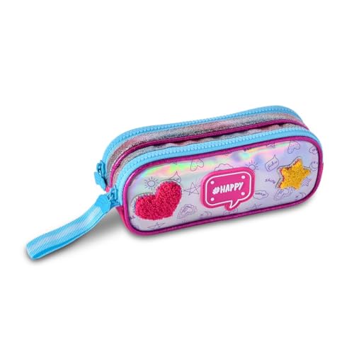 Kit Mochila Carrinho Holográfica com Lancheira térmica e Estojo Feminino Infantil