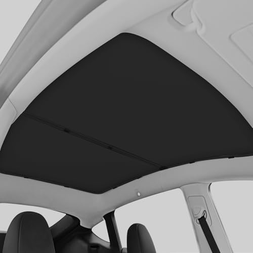 Image of AAMHHM Roof Sunshade for Model Y 20-24 (Black) | Roof Sunshade, Car Accessory, Sunroof, Easy Installation, OEM Design