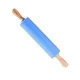 Silicone Rolling Pin for Kids, HONGLIDA 12-inch Roller Pin Non-Stick Surface Wooden Handle