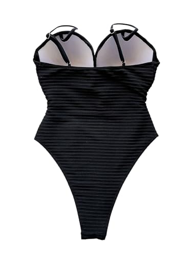 SOLY HUX Women's One Piece Swimsuit Push Up Wrap Front Cutout Bathing Suit Tummy Control Swimwear4