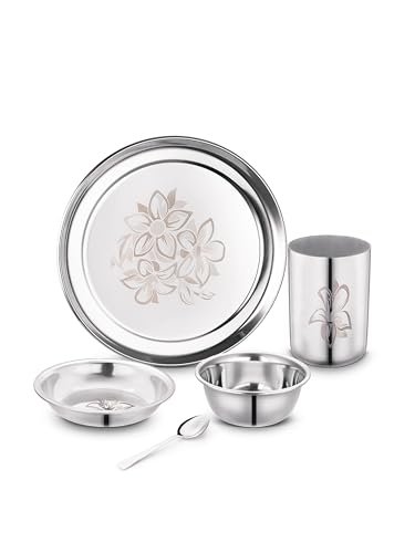 Image of Classic Essentials Stainless Steel Dinner Set|Heavy Gauge|Kitchen Set|Permanent Laser-Glory