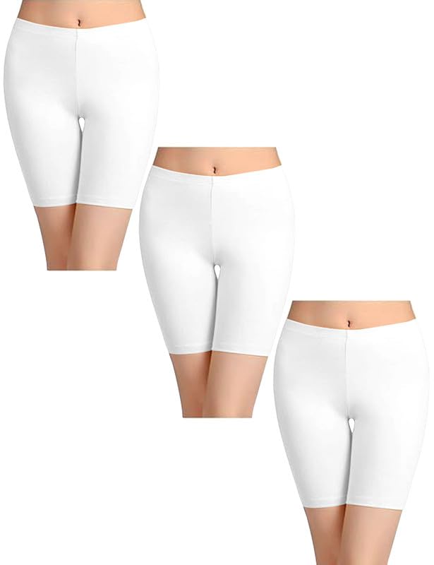 Image of TRENDMALLS Women's High Coverage Super Combed Cotton Elastane Stretch Mid Waist Shorties with Concealed Waistband Cycling Short
