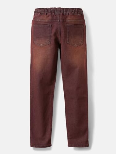 Image of Urbano Juniors Boys Mid Rise Regular Fit Washed Denim Jogger Jeans Stretchable