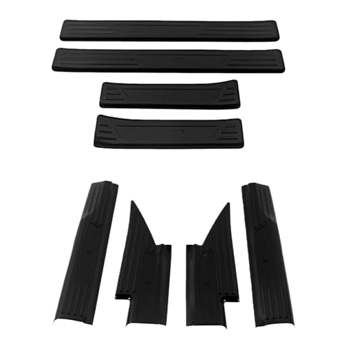 三菱 新型 アウトランダー PHEV GN0W 2022〜現行 内側&外側用 スカッフプレート ドアモール サイドステップガード ドアシル 外装ガーニッシュ ステンレススチール ブラック キズ防止