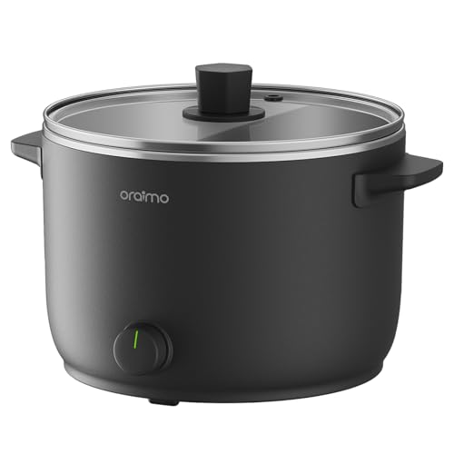 Oraimo 3L Electric Hot Pot 1000W Ramen pot with 304 stainless steel steamer 2 Speed Temperature Control 360Full Circle Heating Anti-scalding handle Electric Skillet for Stir Fry/Stew/Steam
