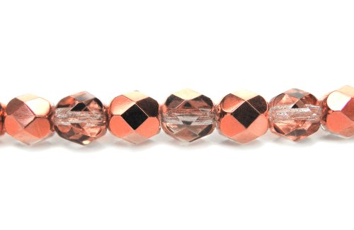 6Mm (204) Crystal Sunset Metallic, 3X16In Strands, Czech Fire Polished Round Faceted Glass Beads #TOP2
