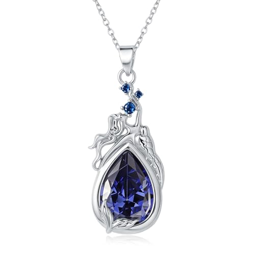 Collier Sirène Argent Pierre de Naissance Septembre : Cadeau Anniversaire