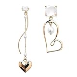 Jewellery Pendientes de Plata para Mujer, romántico Lindo corazón Esmalte acrílico Pendientes de Gota para Mujer Borla Ins Fiesta Femenina cumpleaños Amiga joyería Brincos Regalo Regalos para Novia,