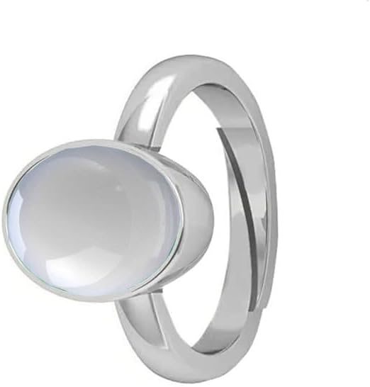 8.25 Ratti 7.75カラット 認定 未処理 A+ 品質 天然レインボームーンストーン ジェムストーン リング 男女兼用 -