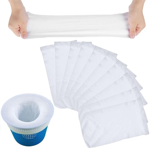 xianshi 10 Calcetines Skimmer Piscina,Filtro Skimmer Piscina,Pool Skimmersocken,Colador para Accesorios,Calcetines de Red para,Limpieza de Skimmers,Cesta Ajustable