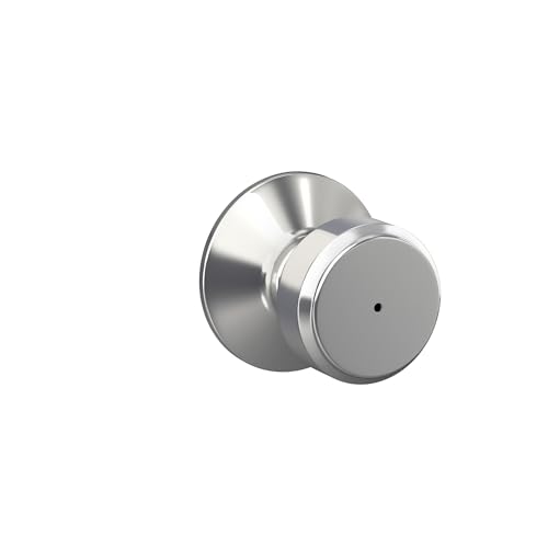 Image of SCHLAGE F40 BWE 625 Bowery Privacy Lock Knob, Bright Chrome