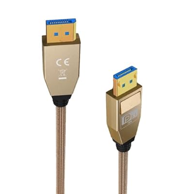 Kework 2ft 3D 80Gbps DisplayPort 16K@60Hz Cable, DP 2.1 Male Braided Cord for HDTV, Graphics Card, Laptop, Projector, Compatible with FreeSync G-Sync Gaming Monitor, Support 16K@30Hz 8K@240Hz 4K@240Hz