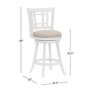 Hillsdale Fairfox Swivel Stool with Rectangular Lattice Back, Counter Height, White Hillsdale Fairfox Swivel Stool with Rectangular Lattice Back Counter Height White